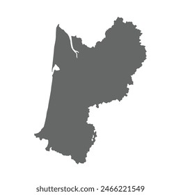 Grey map of Aquitaine province. Vector illustration