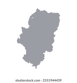 Mapa gris de Aragón aislado sobre fondo blanco. Ilustración vectorial