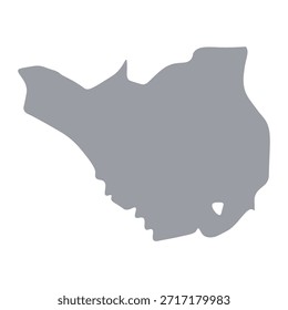 Grey map of Ararat isolated on white background. Vector illustration