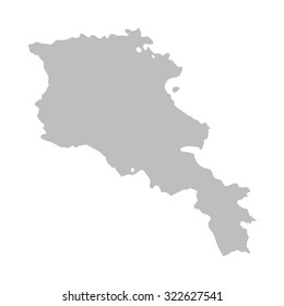 grey map of Armenia 
