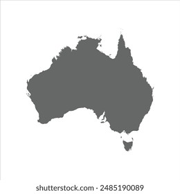 Mapa gris de Australia. Ilustración vectorial