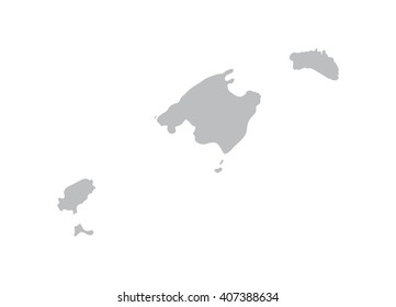 grey map of Balearic Islands