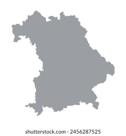 Grey map of Bavaria isolated on white background. Vector illustration