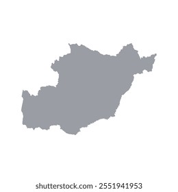 Grey map of Beja isolated on white background. Vector illustration
