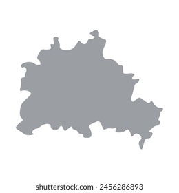 Grey map of Berlin isolated on white background. Vector illustration