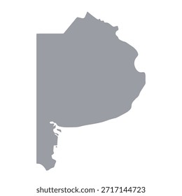 Mapa cinzento de Buenos Aires isolado sobre fundo branco. Ilustração vetorial