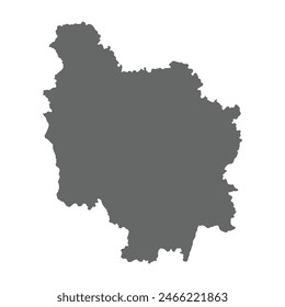 Grey map of Burgundy province. Vector illustration