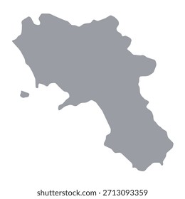  Graue Karte von Kampanien einzeln auf weißem Hintergrund. Vektorgrafik