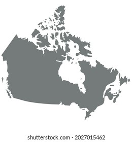 Grey Map Canada Vector Illustration Isolated Stock Vector (Royalty Free ...