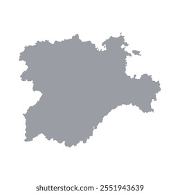 Grey map of Castile and León isolated on white background. Vector illustration