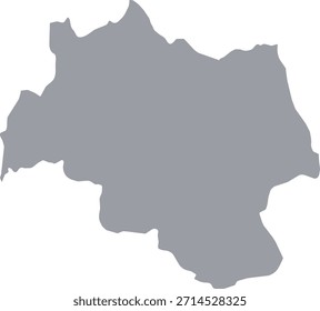 Mapa cinzento da Albânia Central isolado sobre fundo branco. Ilustração vetorial
