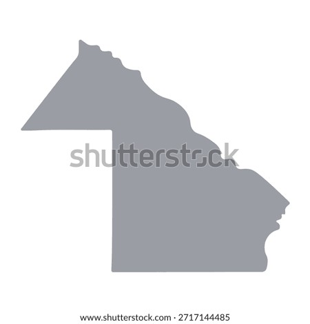 Grey map of Chaco isolated on white background. Vector illustration