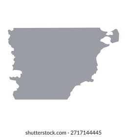 Mapa cinzento de Chubut isolado no fundo branco. Ilustração vetorial