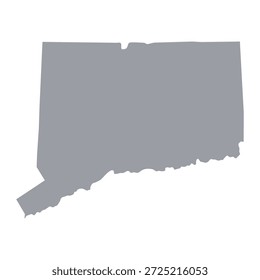 Grey map of Connecticut isolated on white background. Vector illustration