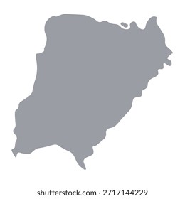 Mapa cinzento de Corrientes isolado no fundo branco. Ilustração vetorial