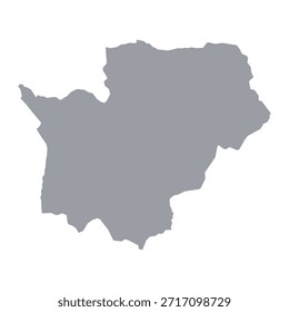 Mapa cinzento de Cuanza Sul isolado sobre fundo branco. Ilustração vetorial
