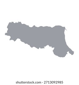  Grey map of Emilia-Romagna isolated on white background. Vector illustration