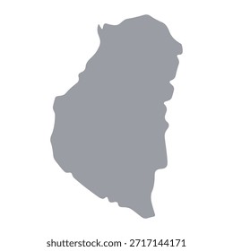 Mapa cinzento de Entre Ríos isolado no fundo branco. Ilustração vetorial