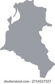 Grey map of Fier isolated on white background. Vector illustration