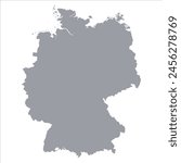 Grey map of Germany isolated on white background. Vector illustration