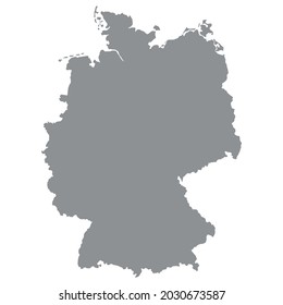 grey map of Germany vector illustration isolated on white background