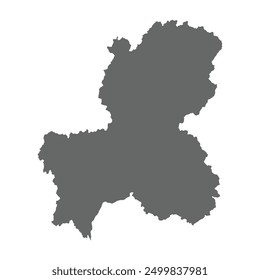 Grey map of Gifu prefecture isolated on white background. Vector illustration