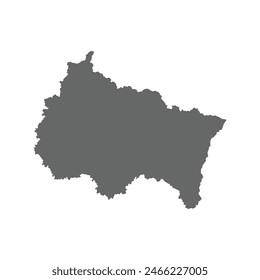 Grey map of Greater East province. Vector illustration