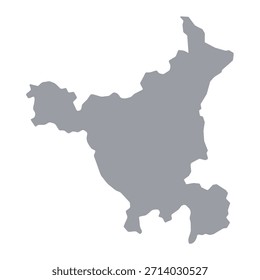  Grey map of Haryana isolated on white background. Vector illustration