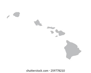 grey map of Hawaii