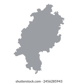 Graue Karte von Hessen isoliert auf weißem Hintergrund. Vektorillustration