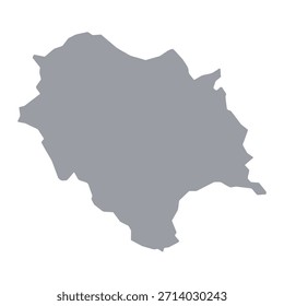 Mapa cinzento de Himachal Pradesh isolado no fundo branco. Ilustração vetorial