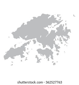 grey map of Hong Kong