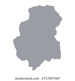 Mapa gris de Huambo aislado sobre fondo blanco. Ilustración vectorial