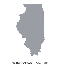 Mapa cinzento de Illinois isolado sobre fundo branco. Ilustração vetorial