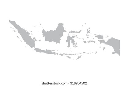 grey map of Indonesia