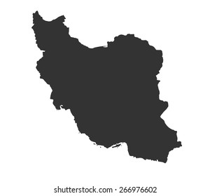 Black Silhouette Country Borders Map Iran Stock Illustration 1104036950