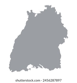 Grey map of Baden-Württemberg isolated on white background. Vector illustration