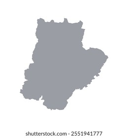 Mapa gris de Bragança aislado sobre fondo blanco. Ilustración vectorial