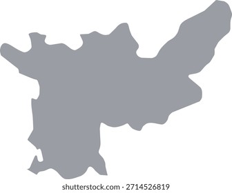 Mapa gris de Lezhë aislado sobre fondo blanco. Ilustración vectorial