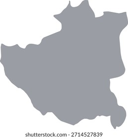 Mapa gris de Dibër aislado sobre fondo blanco. Ilustración vectorial