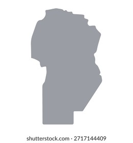 Mapa cinzento de Córdoba isolado no fundo branco. Ilustração vetorial