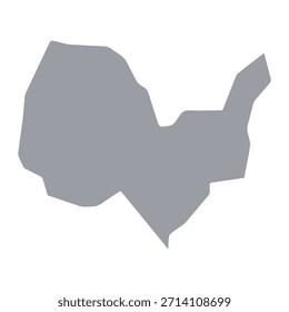 Grey map of Kabul isolated on white background. Vector illustration