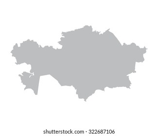 grey map of Kazakhstan 