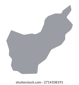 Mapa gris de Kunar aislado sobre fondo blanco. Ilustración vectorial