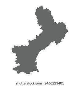 Grey map of Languedoc-Roussillon province. Vector illustration