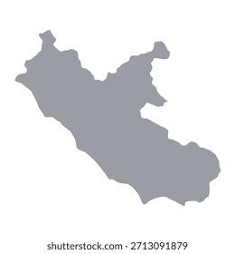  Mapa cinzento de Lazio isolado no fundo branco. Ilustração vetorial