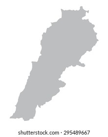 grey map of Lebanon