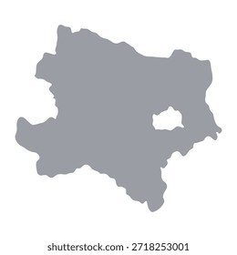 Mapa cinzento de Lower Austria isolado em fundo branco. Ilustração vetorial