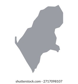 Mapa cinzento de Luanda isolado sobre fundo branco. Ilustração vetorial