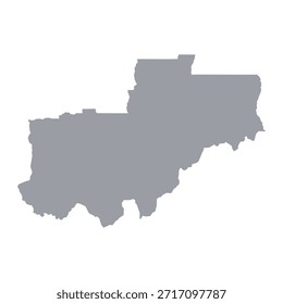 Graue Karte von Lunda Norte einzeln auf weißem Hintergrund. Vektorgrafik